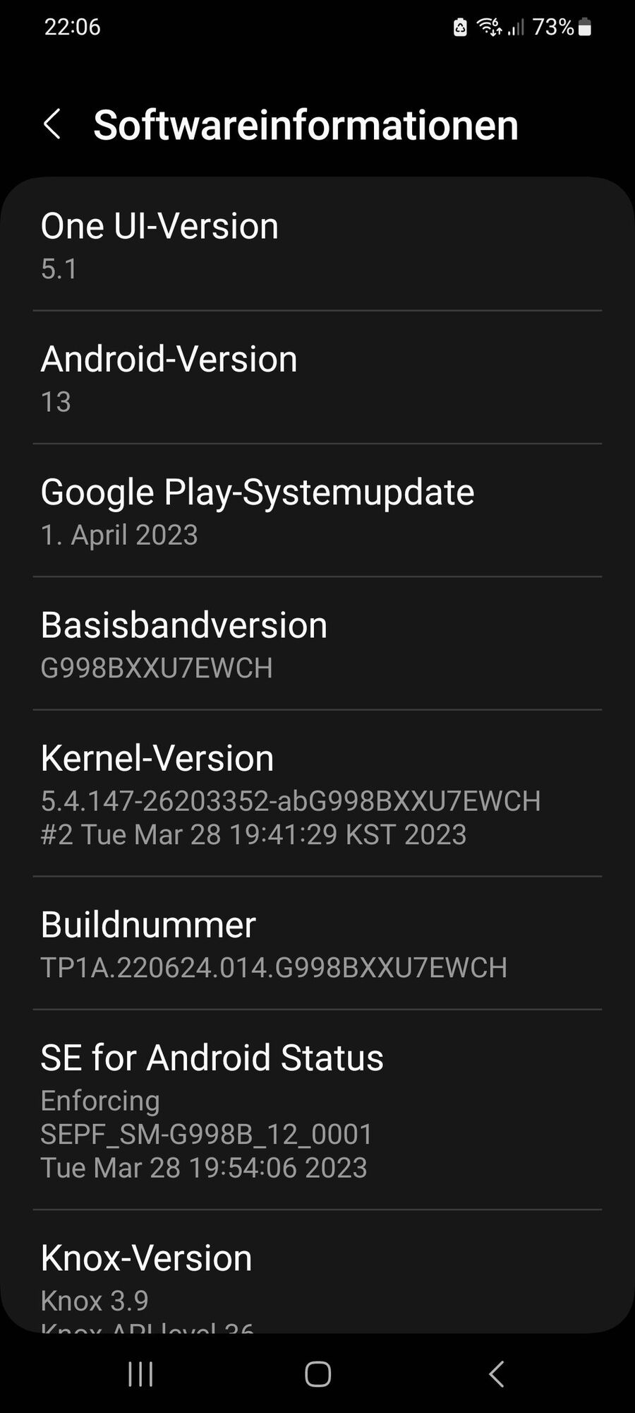 Google Play Systemupdate April 2023