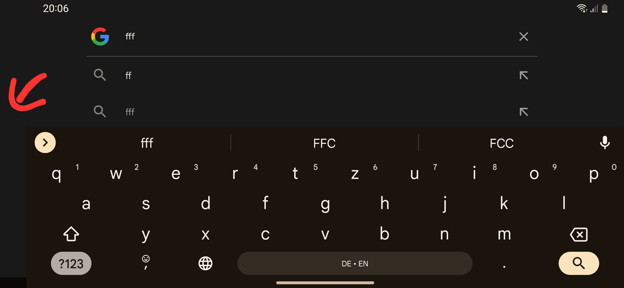 Tastatur Kameraausschnitt im Querformat anzeigen?