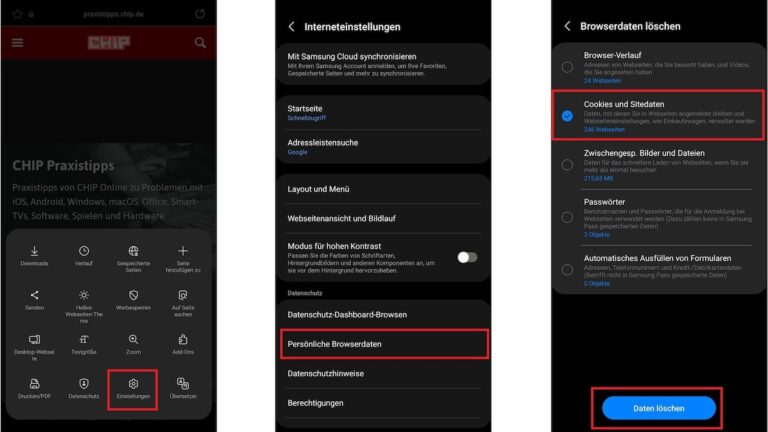 Cookies löschen auf Ihrem Samsung: So geht's