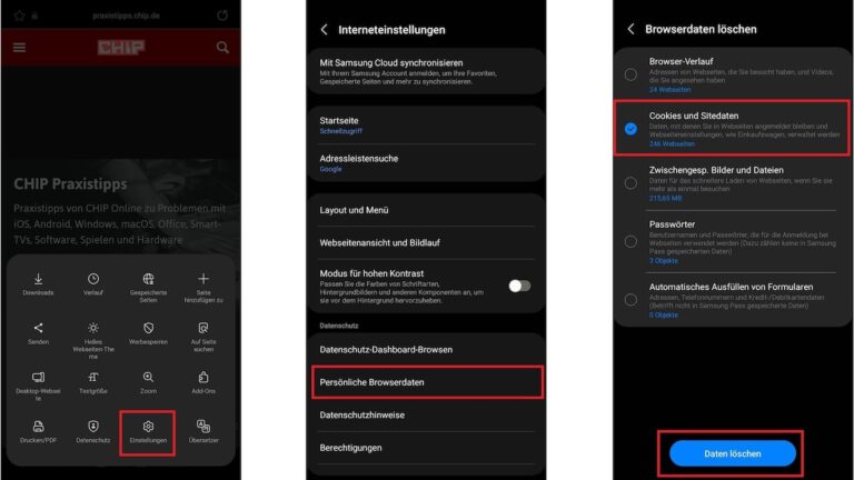 Cookies löschen auf Ihrem Samsung: So geht's