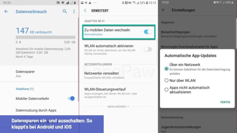 Datensparen ein- und ausschalten: So klappt's bei Android und iOS