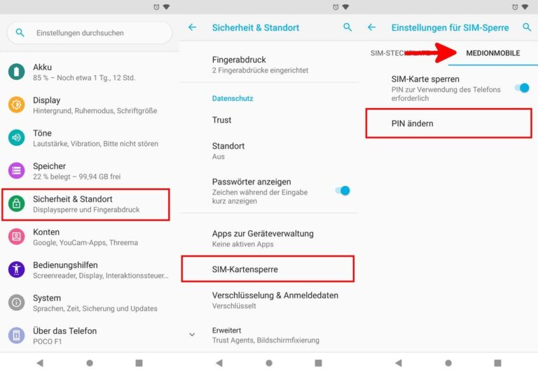 SIM-Karte: PIN ändern für Samsung- und Android-Geräte