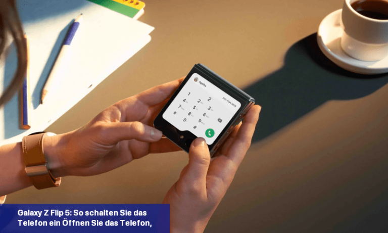 Galaxy Z Flip 5: So schalten Sie das Telefon ein Öffnen Sie das Telefon, um Anrufe anzunehmen und schalten Sie den Lautsprecher aus