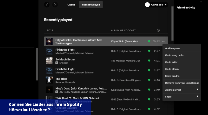 So sehen Sie Ihren Spotify-Hörverlauf