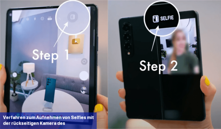 Wie man ein Selfie von der Galaxy Z Fold 5 Hauptkamera macht
