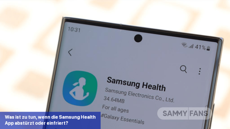 Was ist zu tun, wenn die Samsung Health-App abstürzt oder einfriert?