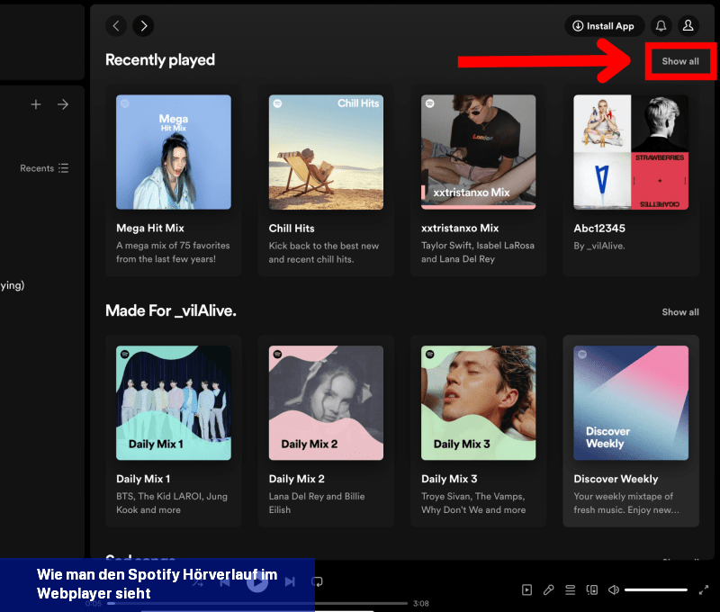 So sehen Sie Ihren Spotify-Hörverlauf