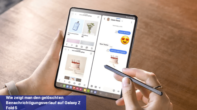 Wie zeigt man den gelöschten Benachrichtigungsverlauf auf Galaxy Z Fold 5 und Flip 5 an?